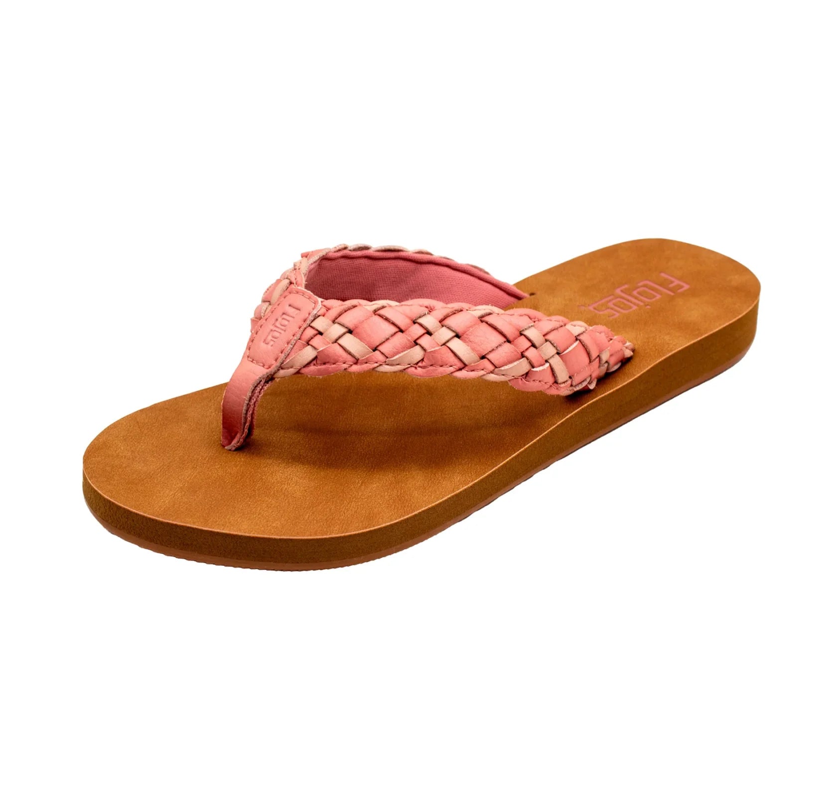 Flojos Divine Pink/Tan Sandal, perfect for coastal boutique clothing and tropical vacation dresses. Curated comfort and style.