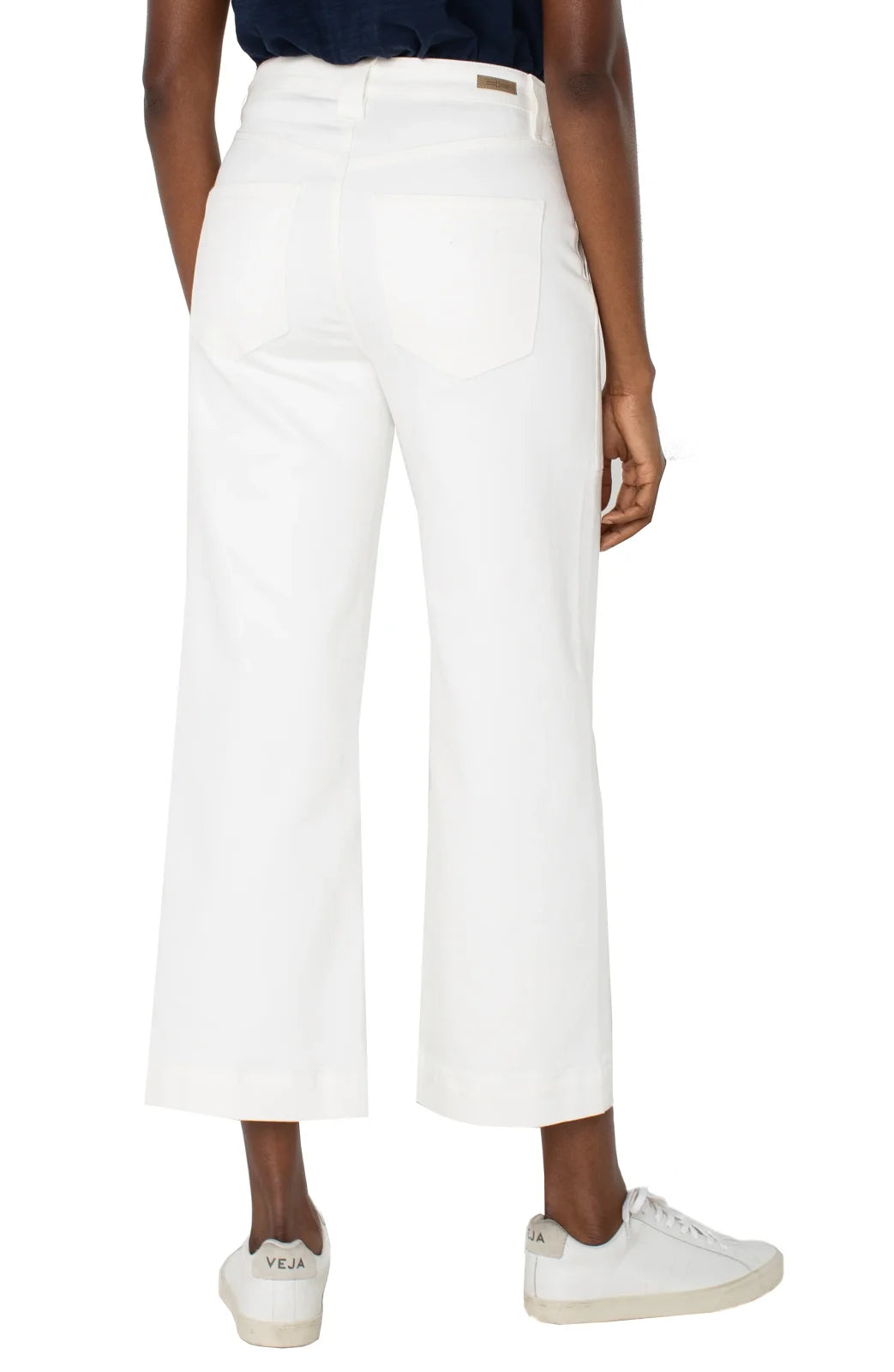 Liverpool Bone-White Stride Crop Jean, perfect for curvy plus size fashion from a coastal boutique clothing.