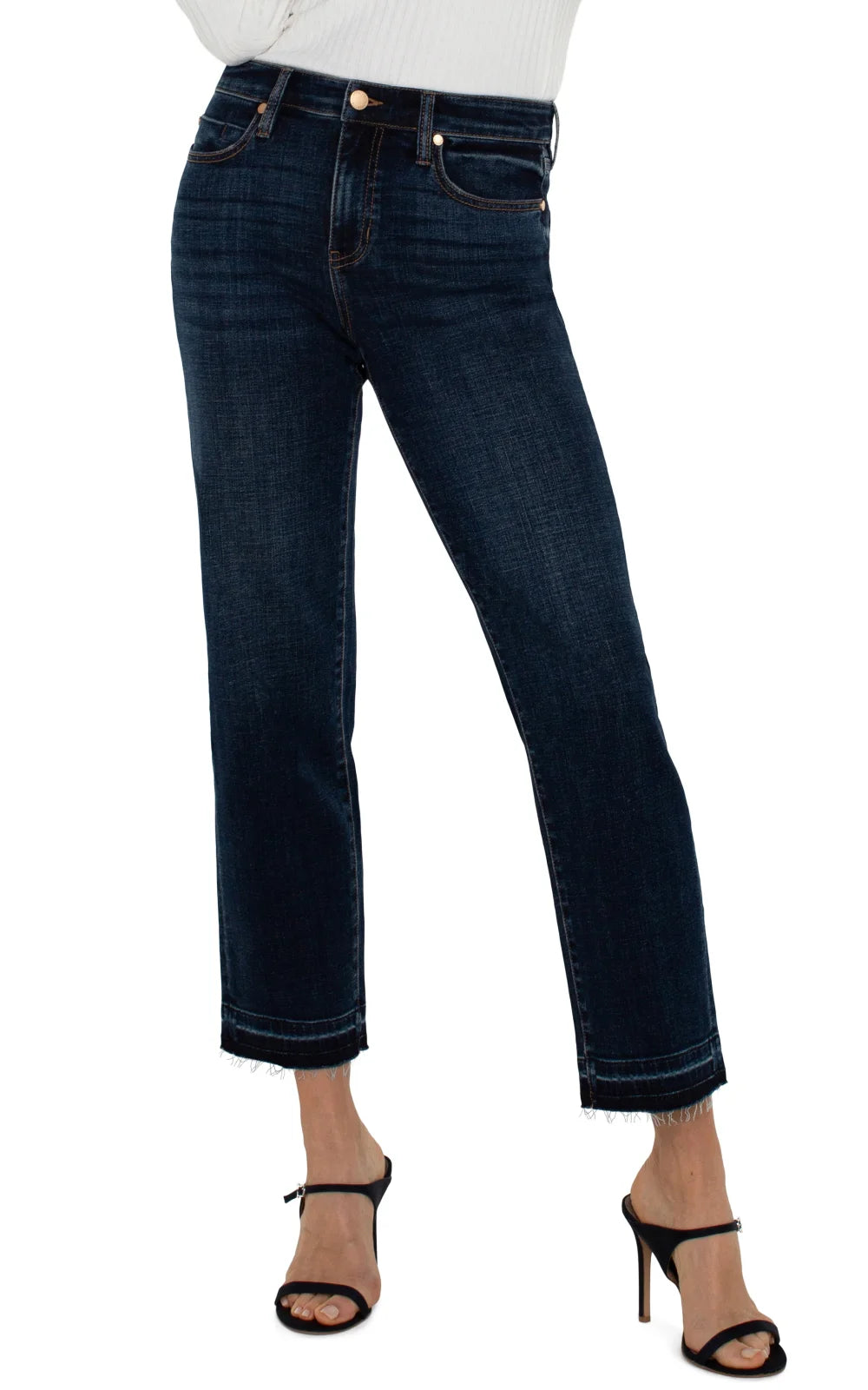 Liverpool Liv Non-Skinny Jean with let down hem, perfect for coastal boutique clothing and curvy plus size fashion.