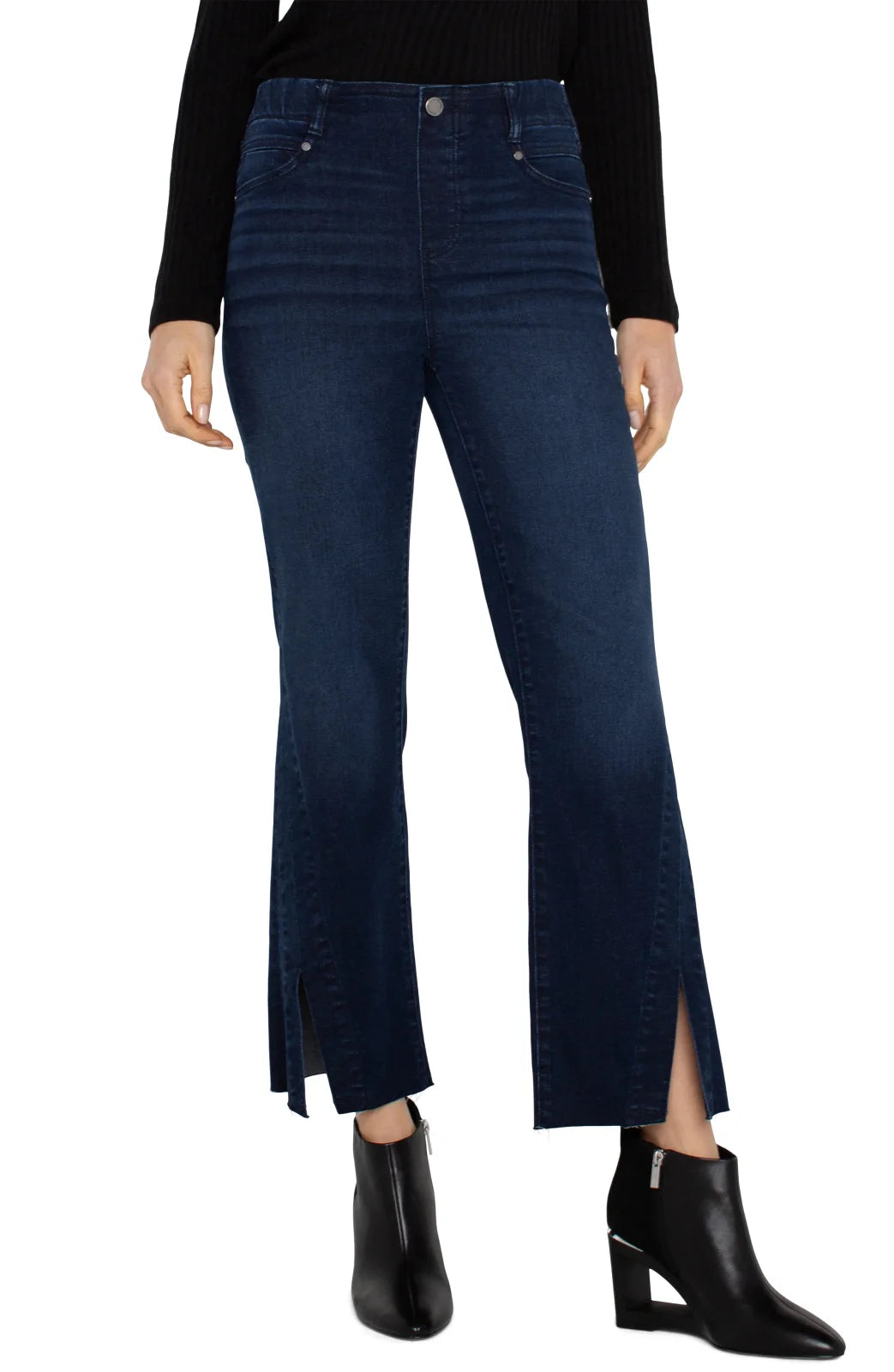 Liverpool Gia Glider-Crop Flare jeans with twisted seams, perfect for coastal boutique clothing and curated women's fashion.