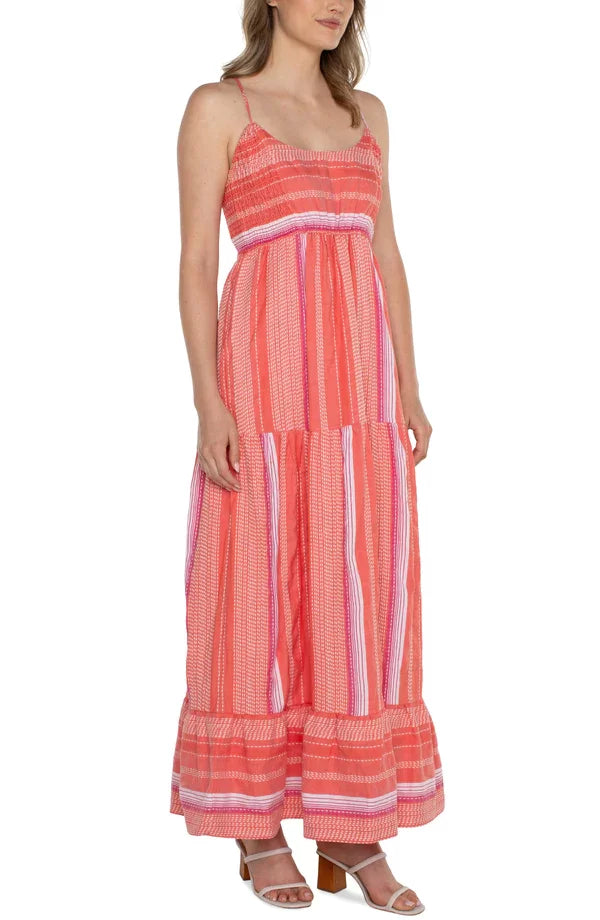 liverpool maxi dress Liverpool Coral Multi-Stripe Maxi