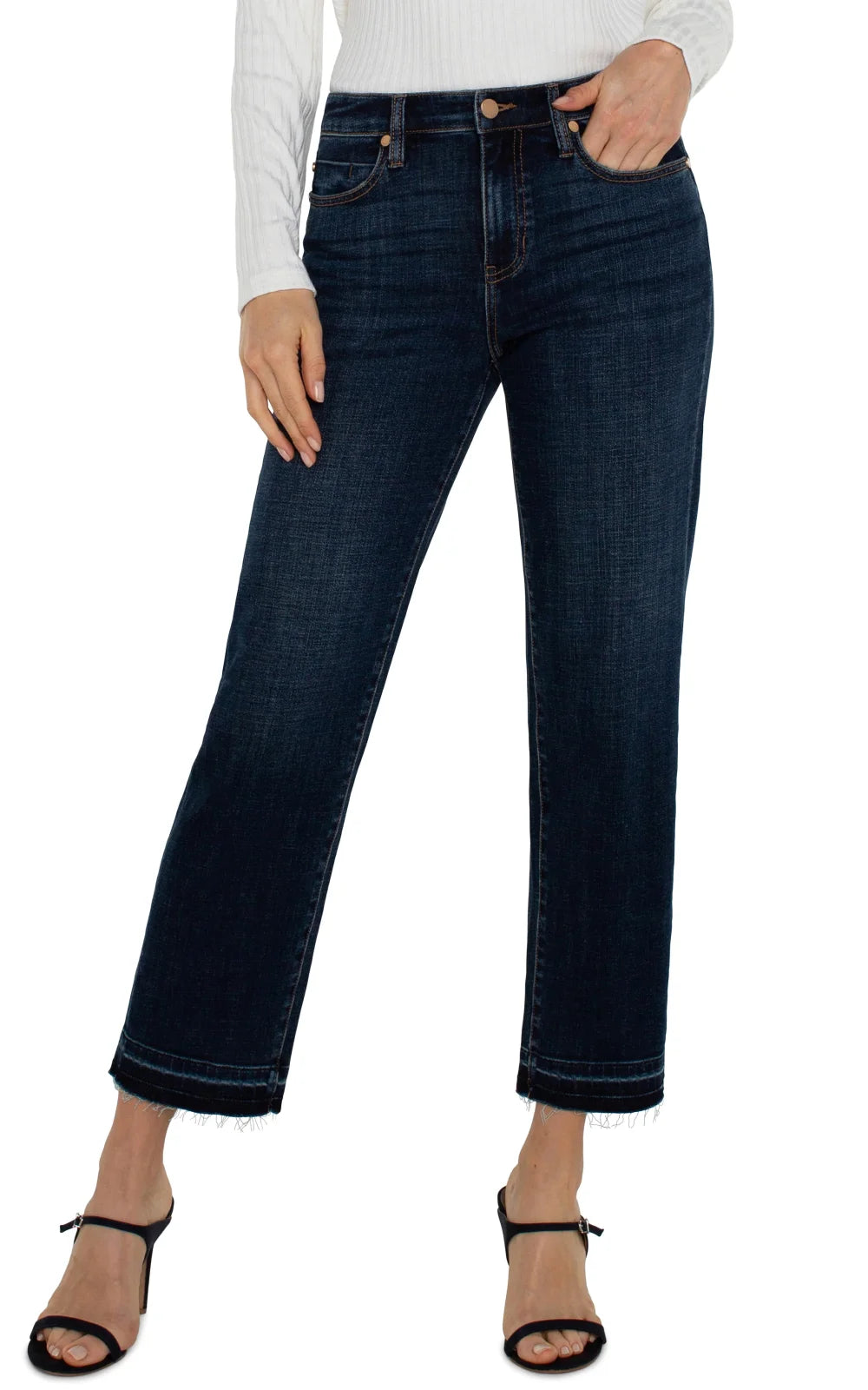 Liverpool Liv Non-Skinny Jean with let down hem, perfect for coastal boutique clothing and curvy plus size fashion.