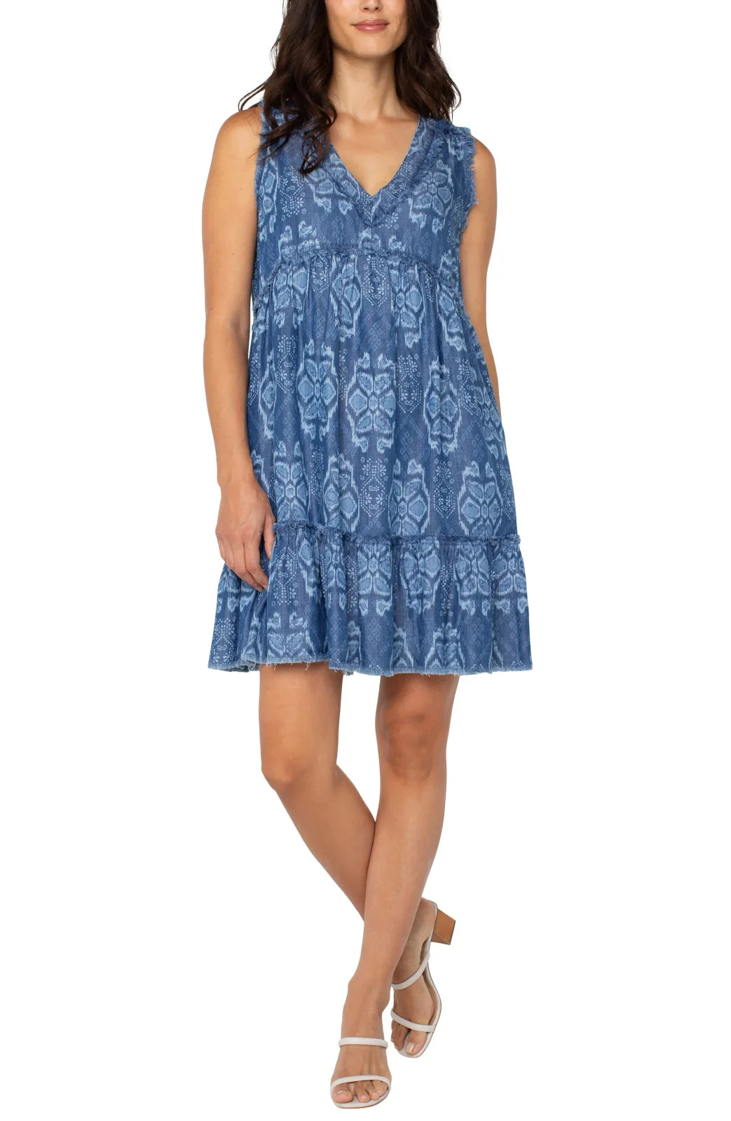 Tribal Print Chambray Dress