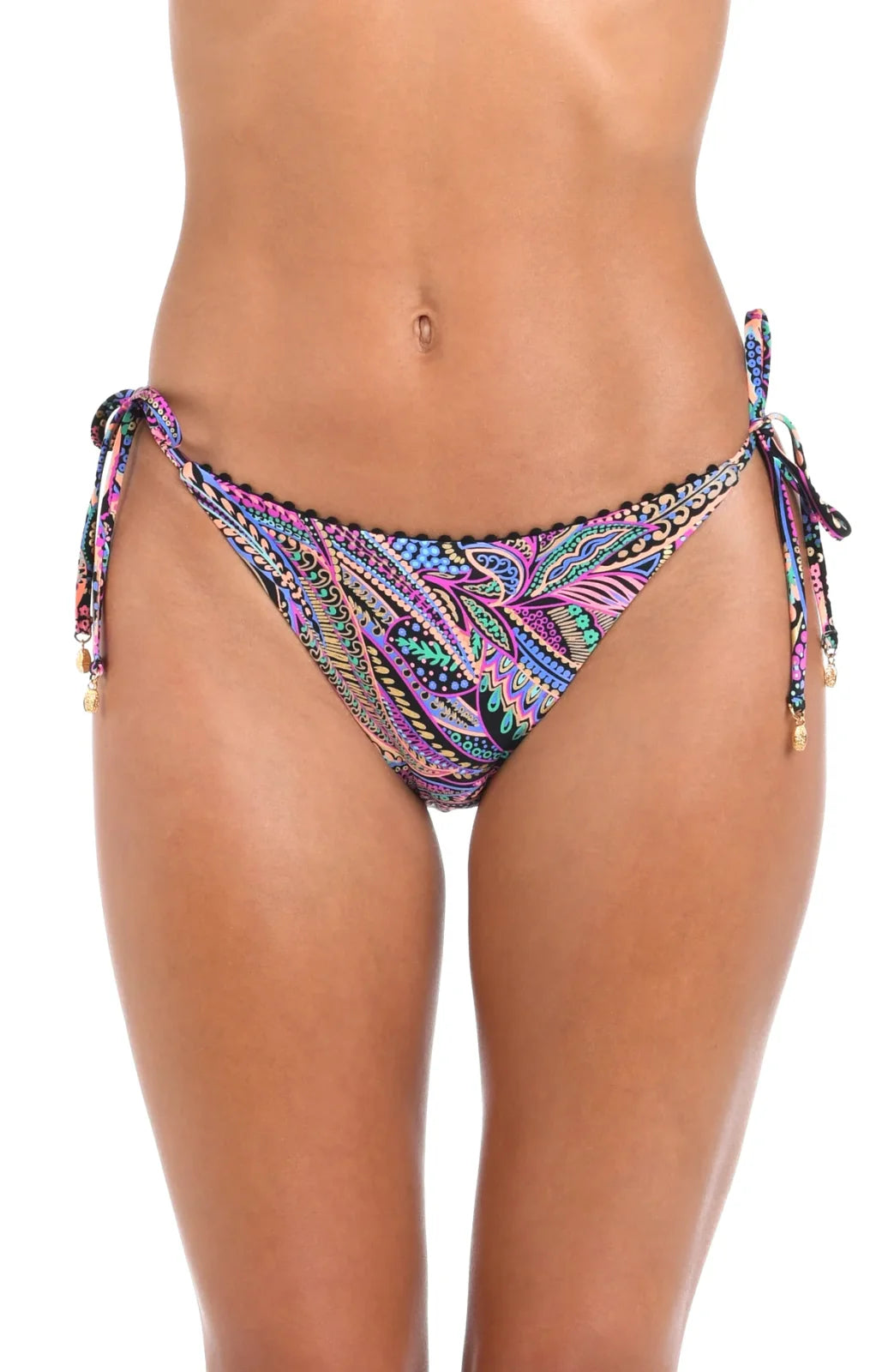 Colorful Sunshine 79 Disco Dream Side Tie Hipster Bikini Bottom from La Blanca, perfect for coastal boutique trends.