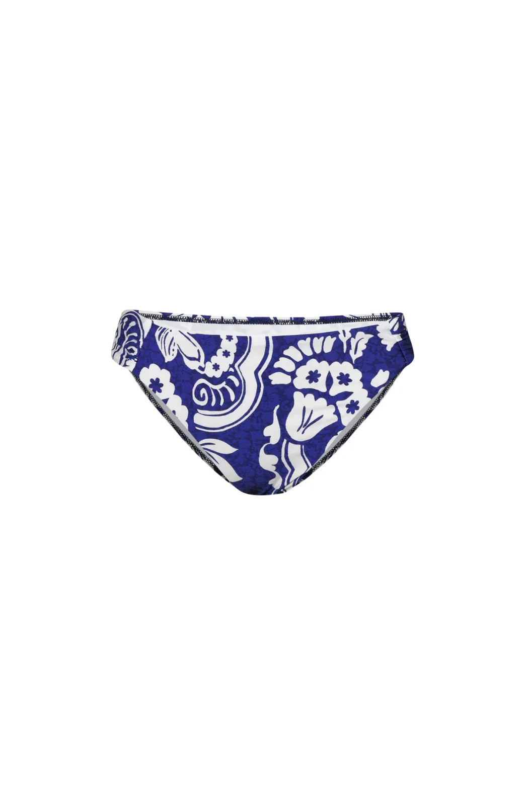 Sunshine 79 Flower Trip Shirred Hipster Bottom in Ultramarine, stylish women's swimwear from a Port Aransas boutique.