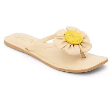 Elegant Bouquet Sandals in Natural with flower detail, perfect for coastal boutique clothing and tropical vacations.