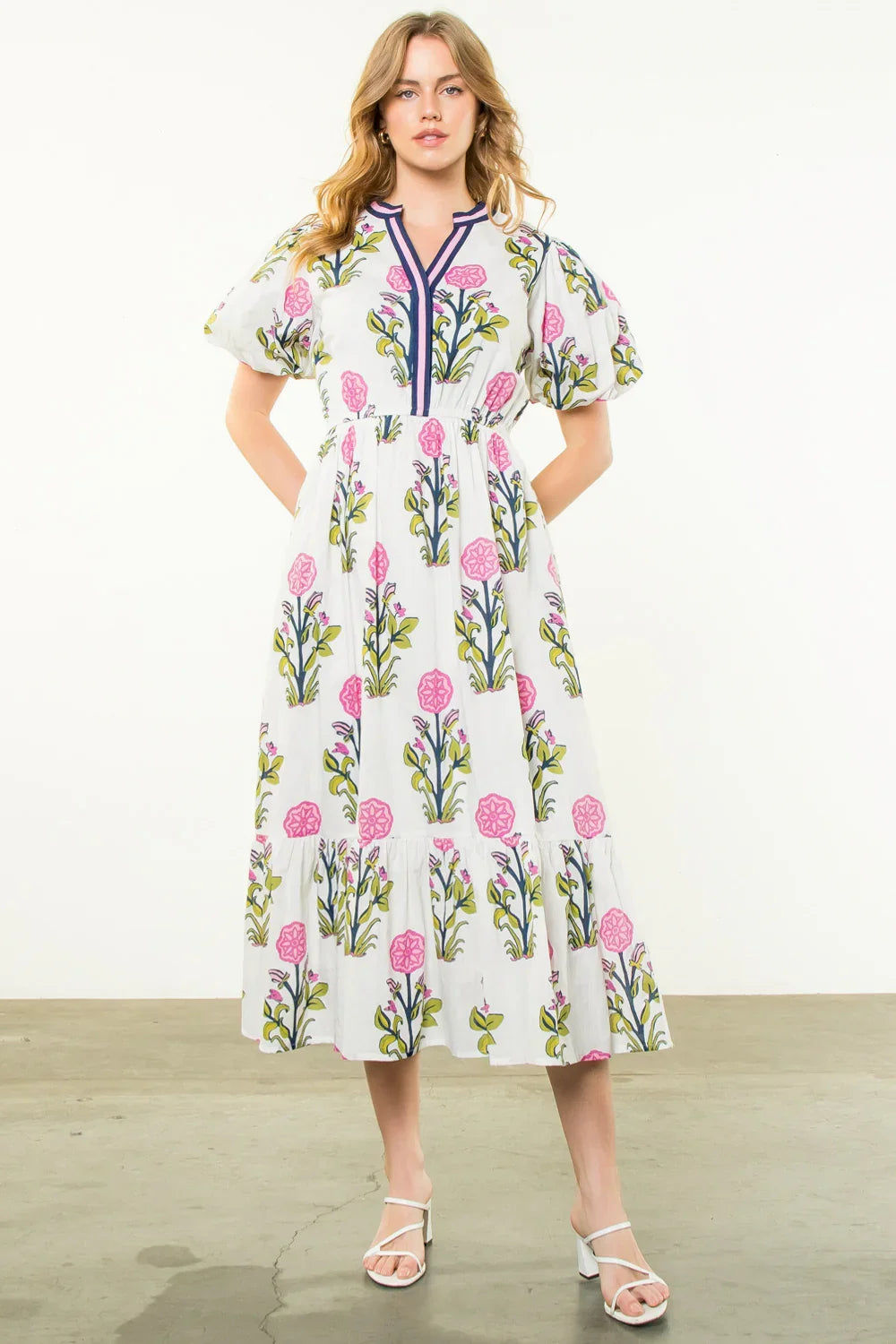 beach flower dresses Tropical Floral Cut-Out Maxi Dress for Women