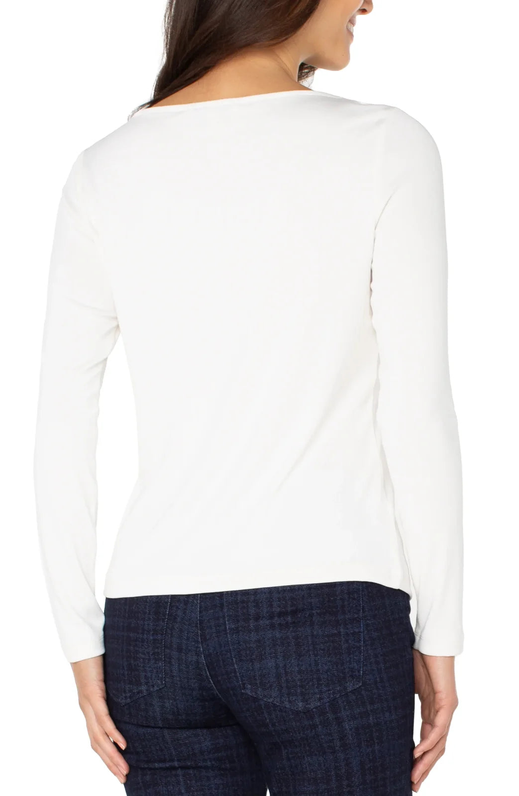 Creme Long Sleeve Boat Neck Top