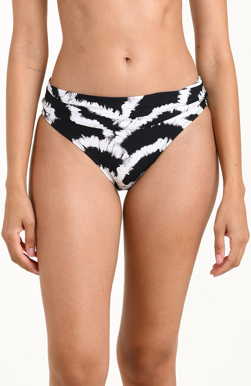 Woven Shadows Shirred Band Hipster Bottom- Black