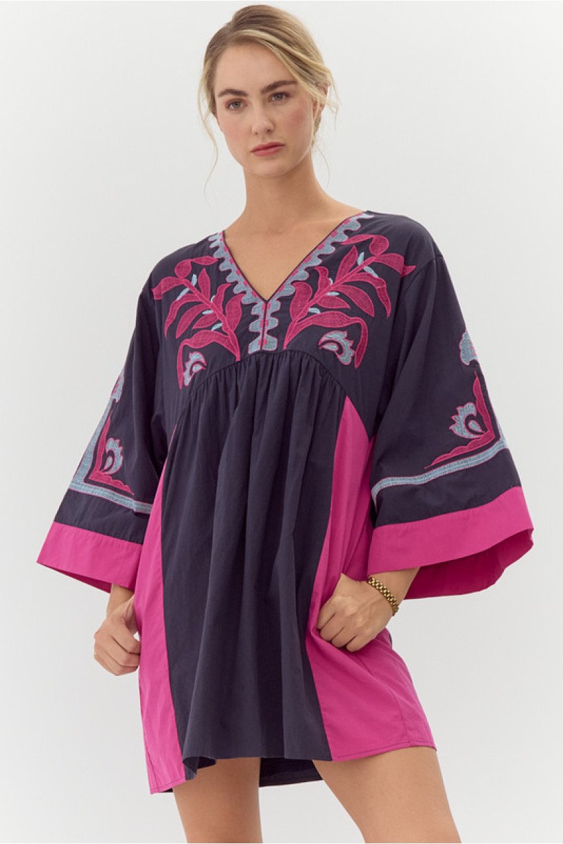 Layla Dress XL in vibrant colors, perfect for coastal boutique clothing and tropical vacations. Curated women's fashion.