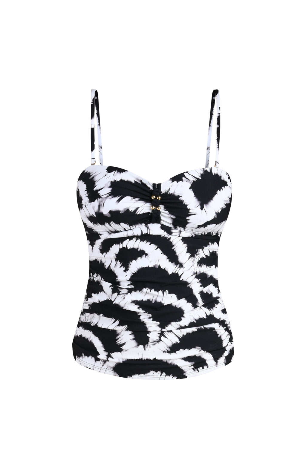 Woven Shadows bandeau tankini top in black — view 10