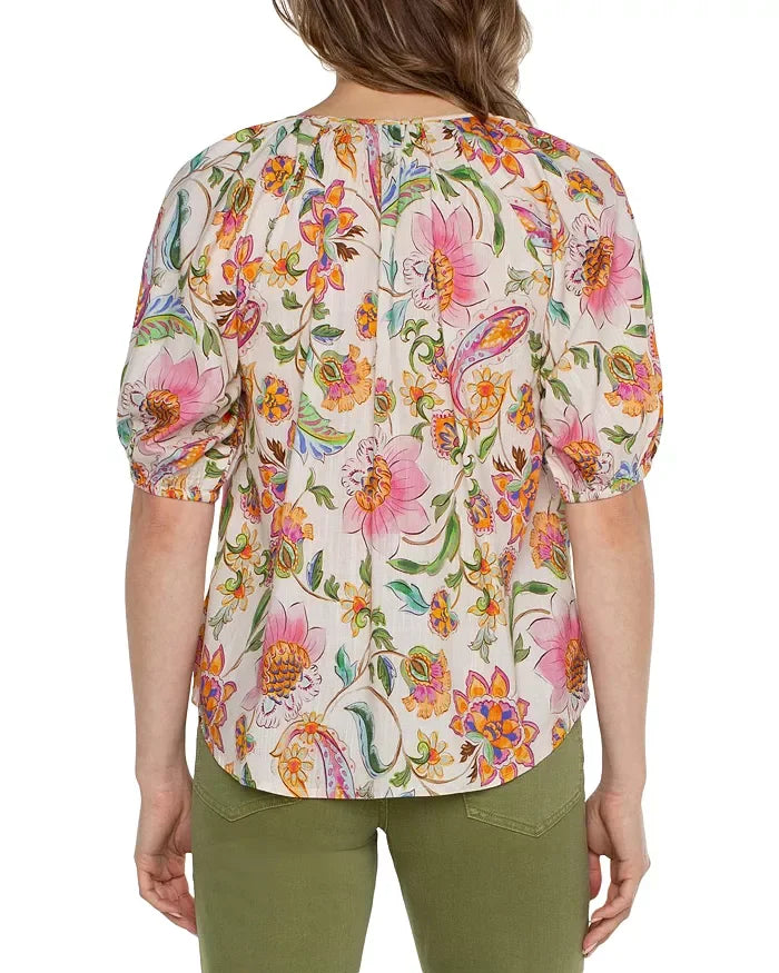 Liverpool Multi Flower Top in colorful floral design, perfect for summer outfits Texas from Raggdoll Boutique.