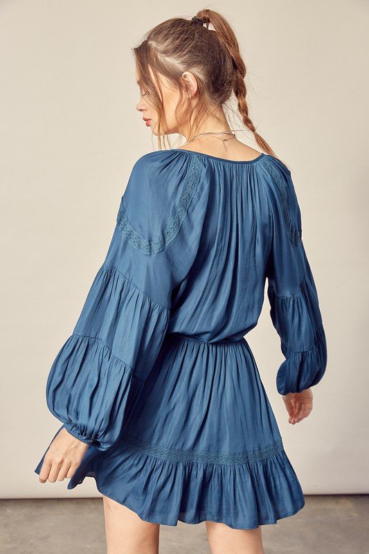 REAL TEAL DRESS from Raggdoll Boutique, featuring lace trim detail, perfect for summer outfits Texas.