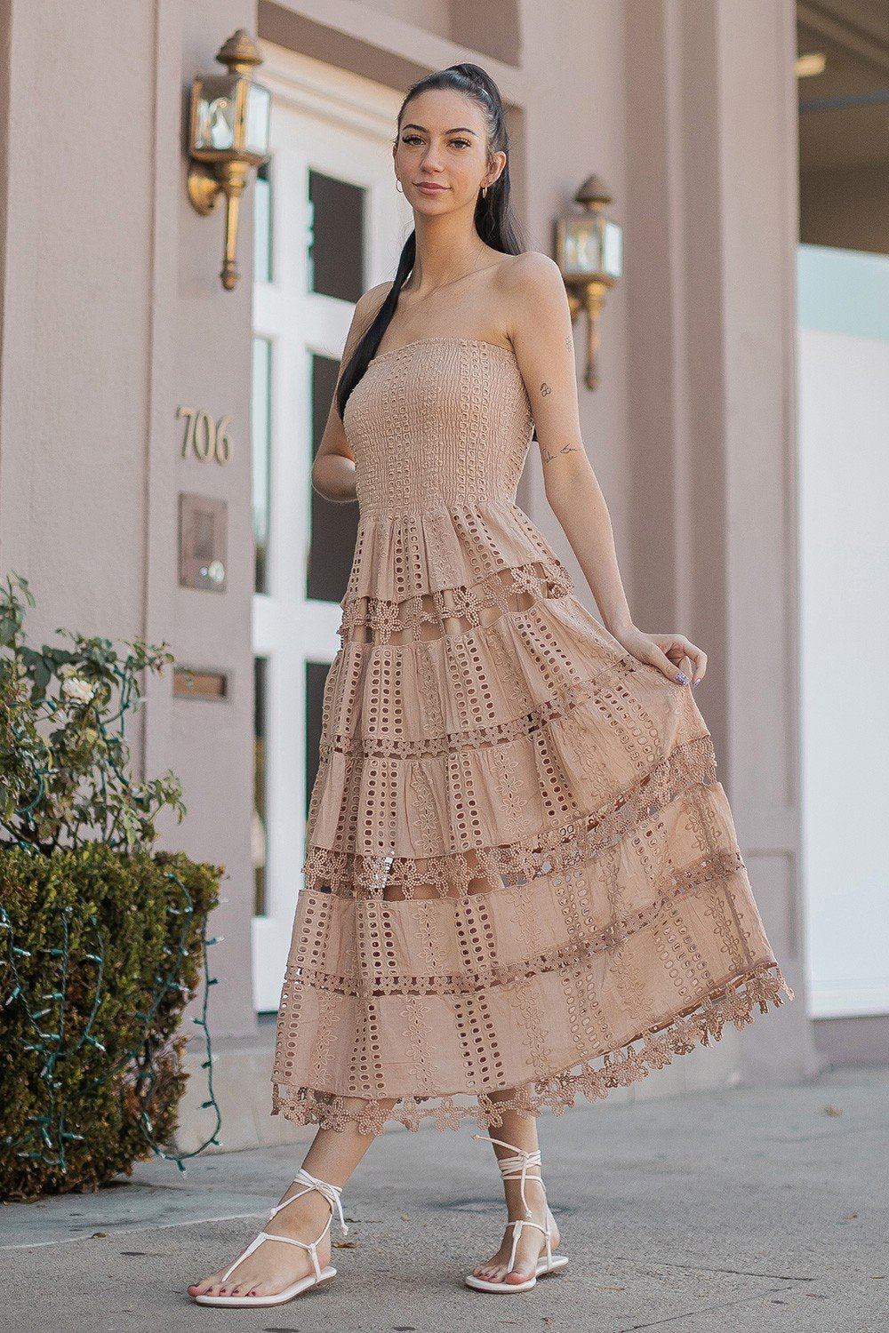 CAUGHT MY EYELET DRESS from Raggdoll Boutique, perfect for summer outfits in Port Aransas coastal fashion.