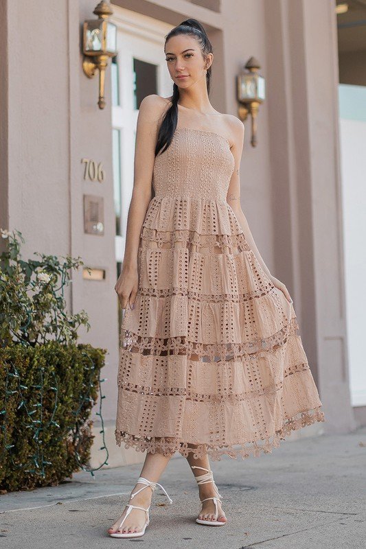 CAUGHT MY EYELET DRESS from Raggdoll Boutique showcasing trendy coastal style for summer outfits.