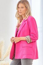 PINK JACKET WITH ANIMAL PRINT CUFF styled with trendy coastal style from Raggdoll Boutique in Port Aransas.