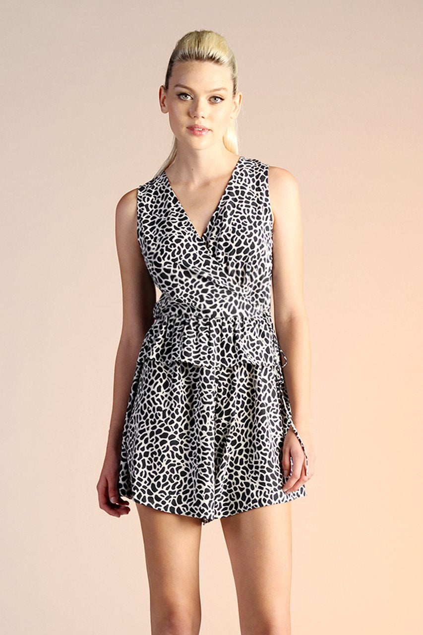 BLACK AND WHITE PRINT ROMPER from Raggdoll Boutique, ideal for trendy coastal style summer outfits.