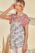 GREY CAMO TOP from Raggdoll Boutique, perfect for trendy coastal style and summer outfits Texas.