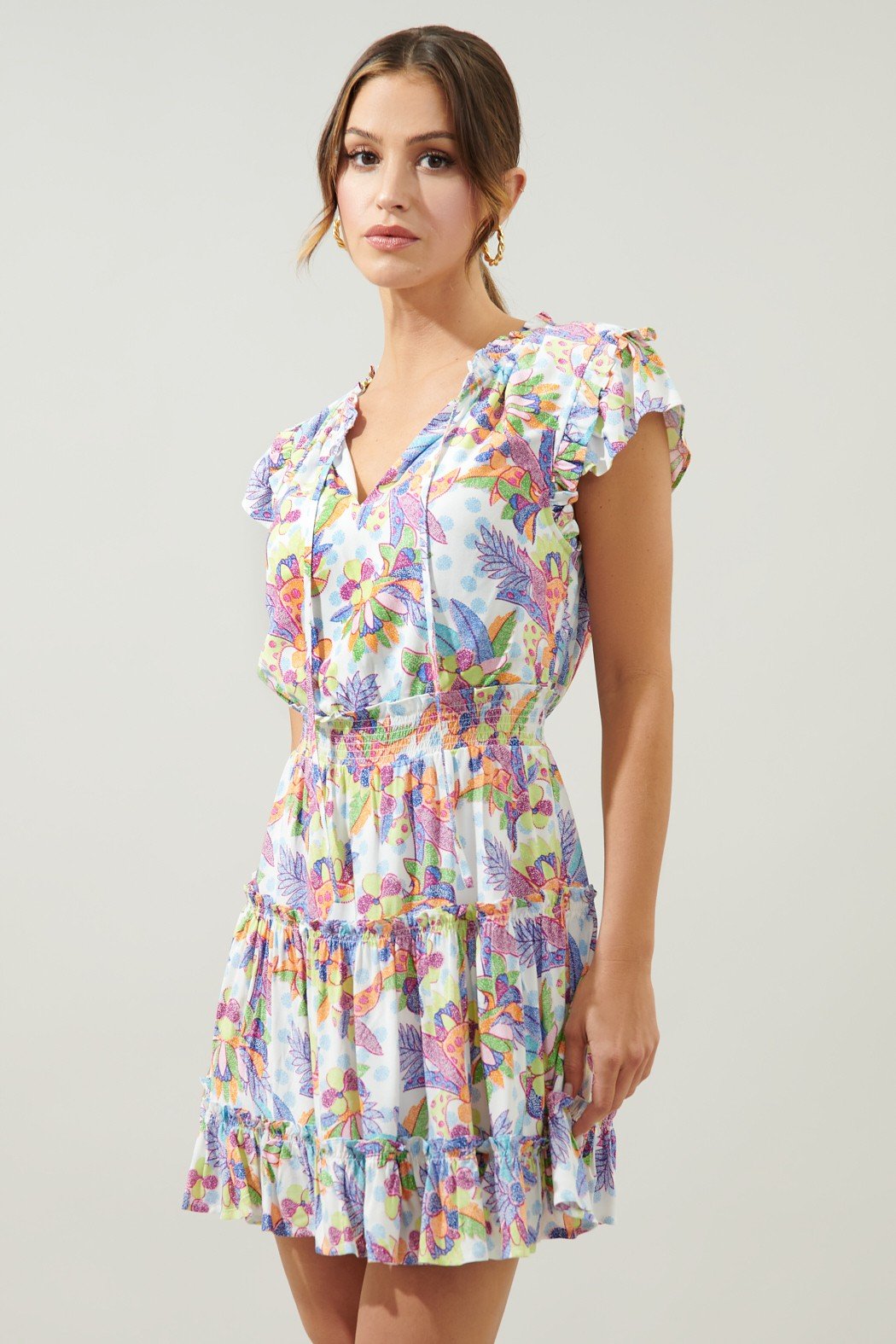 SO SINCERE DRESS in vibrant floral print, perfect for coastal boutique clothing and tropical vacations. Curvy plus size fashion.