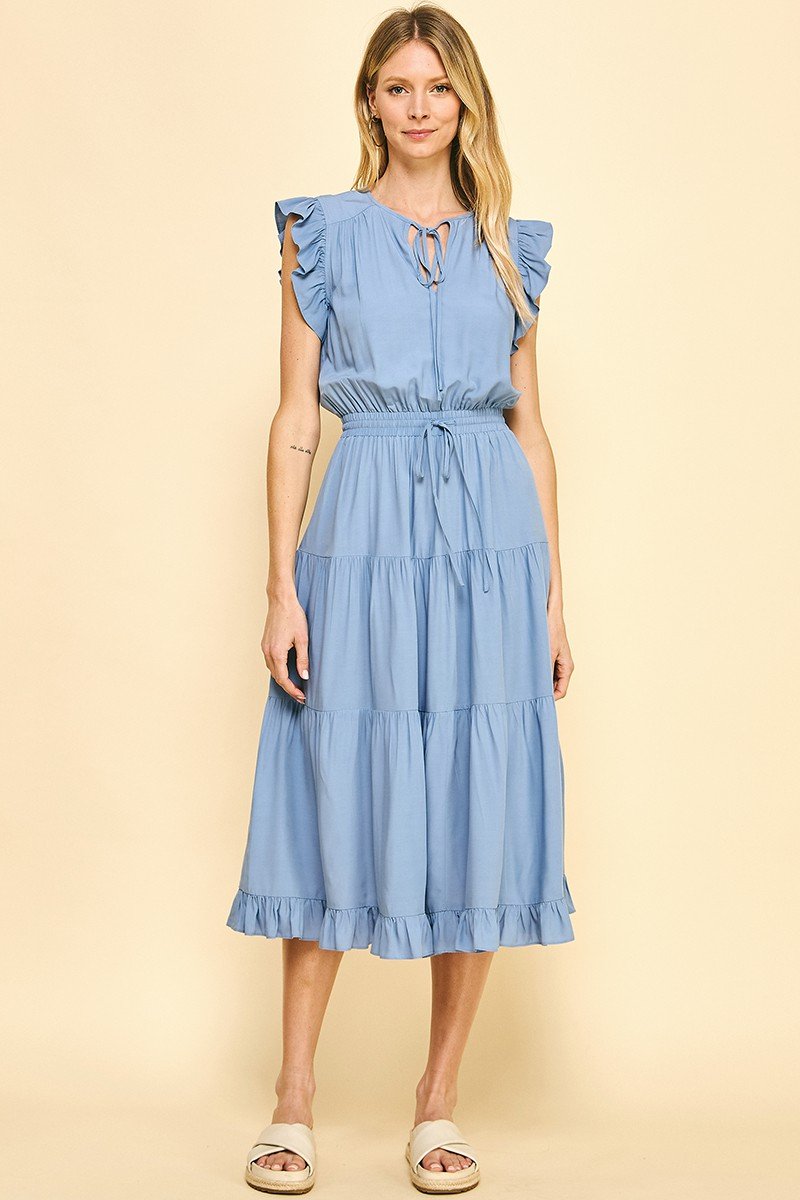FEELIN' BLUE DRESS from Raggdoll Boutique, trendy coastal style perfect for vacation wardrobe.