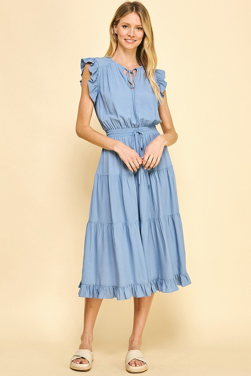 FEELIN' BLUE DRESS from Raggdoll Boutique, perfect for summer outfits Texas and trendy coastal style.