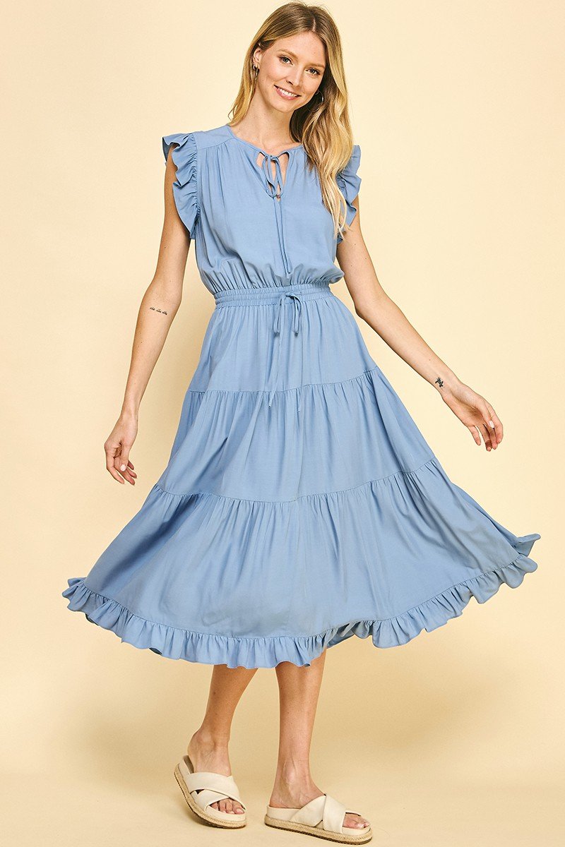 FEELIN' BLUE DRESS from Raggdoll Boutique, perfect for summer outfits Texas and coastal fashion boutique.