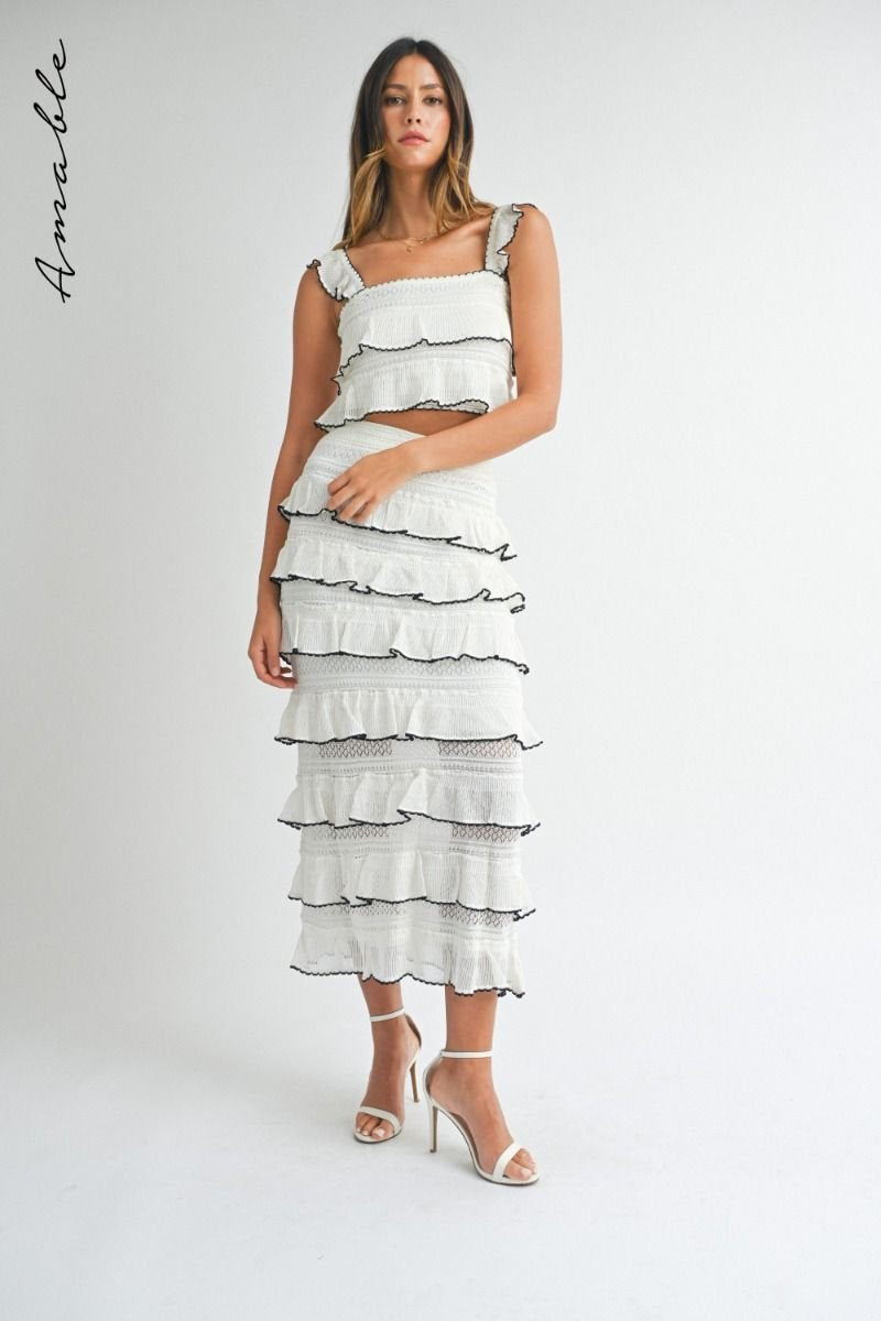 Summer Romance Midi Dress from Raggdoll Boutique featuring trendy coastal style and perfect for summer outfits Texas.