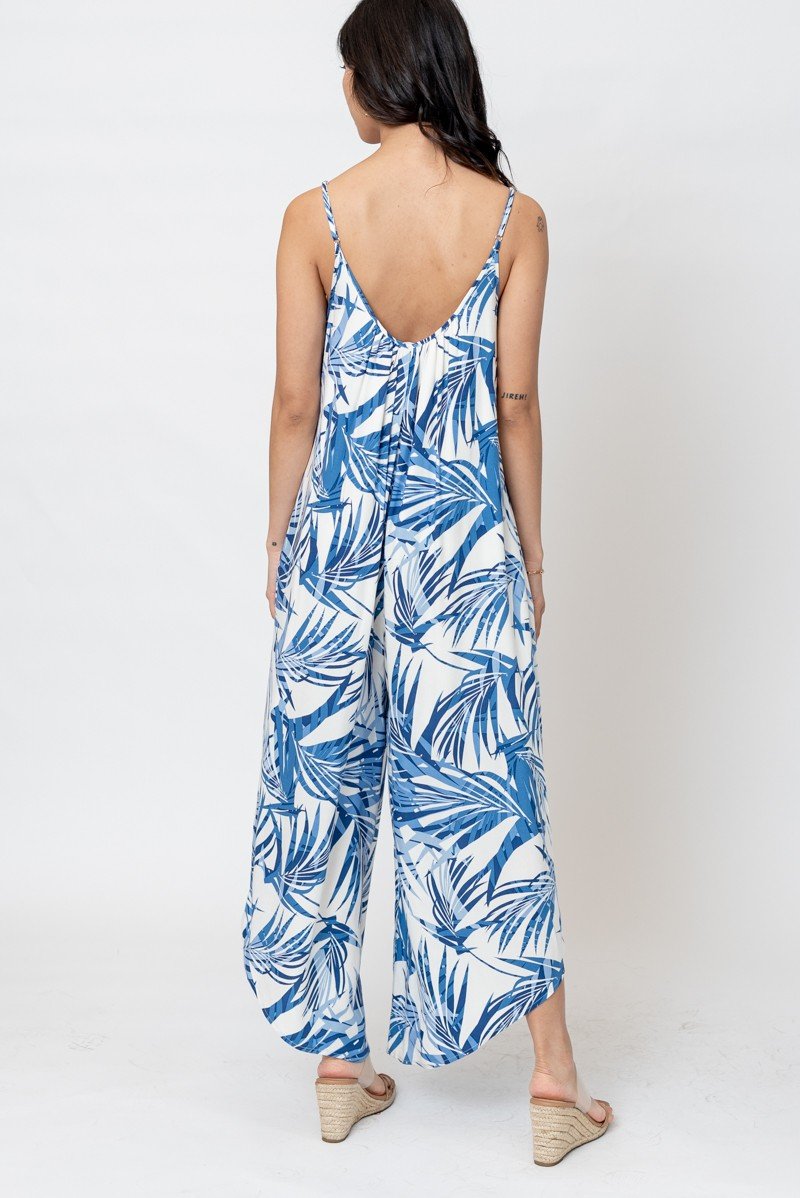 Stylish back view of Tropical Paradise Jumpsuit from Raggdoll Boutique, perfect for summer outfits Texas.