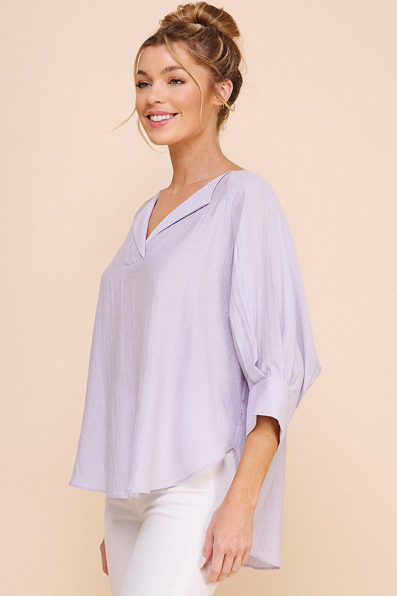 LILAC TEXTURED TOP from Raggdoll Boutique, perfect for trendy coastal style and summer outfits Texas.