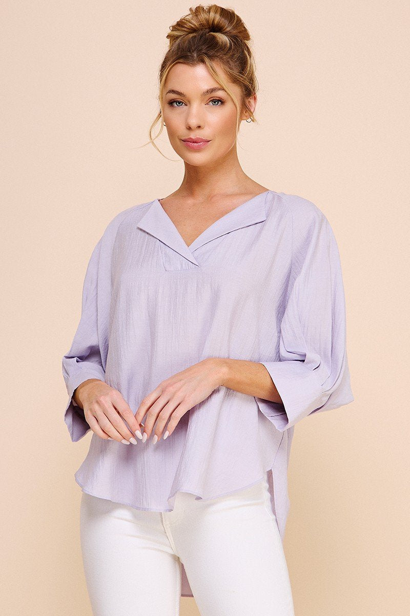 LILAC TEXTURED TOP from Raggdoll Boutique, perfect for summer outfits Texas and trendy coastal style.