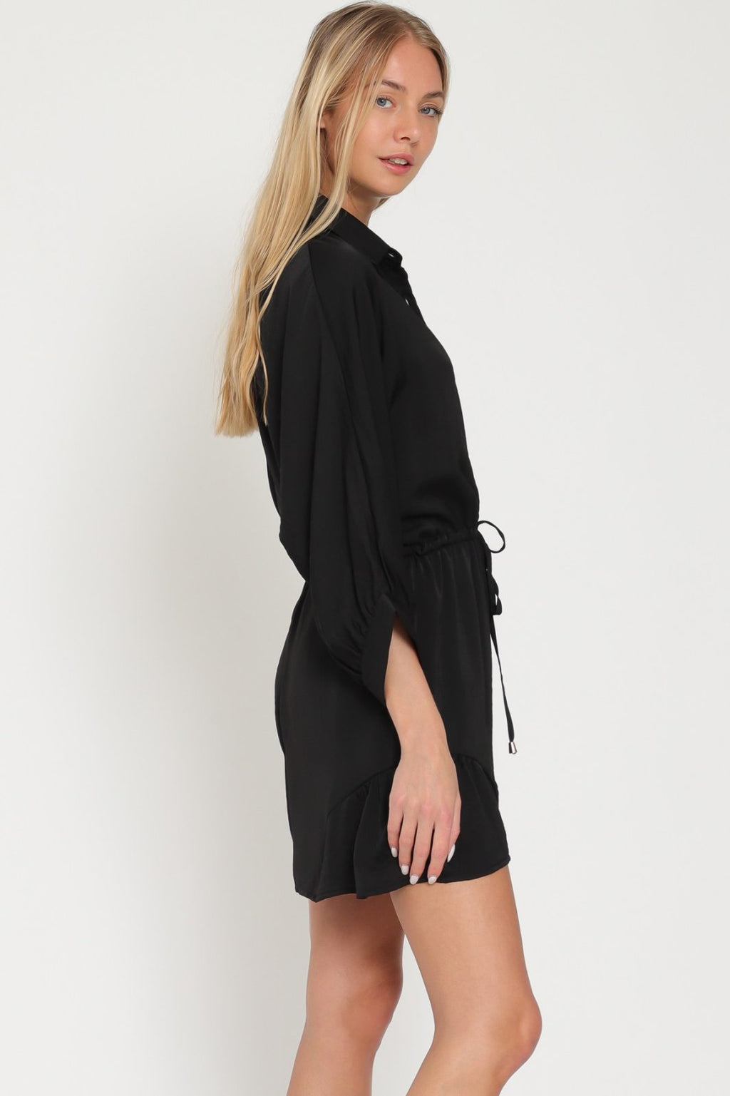 BLACK BUTTON DOWN TIE-FRONT ROMPER from Raggdoll Boutique, perfect for summer outfits Texas and coastal fashion.