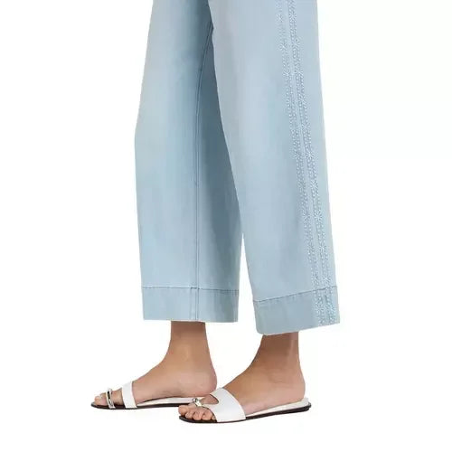 Liverpool Wide Leg with Embroidered Flowers