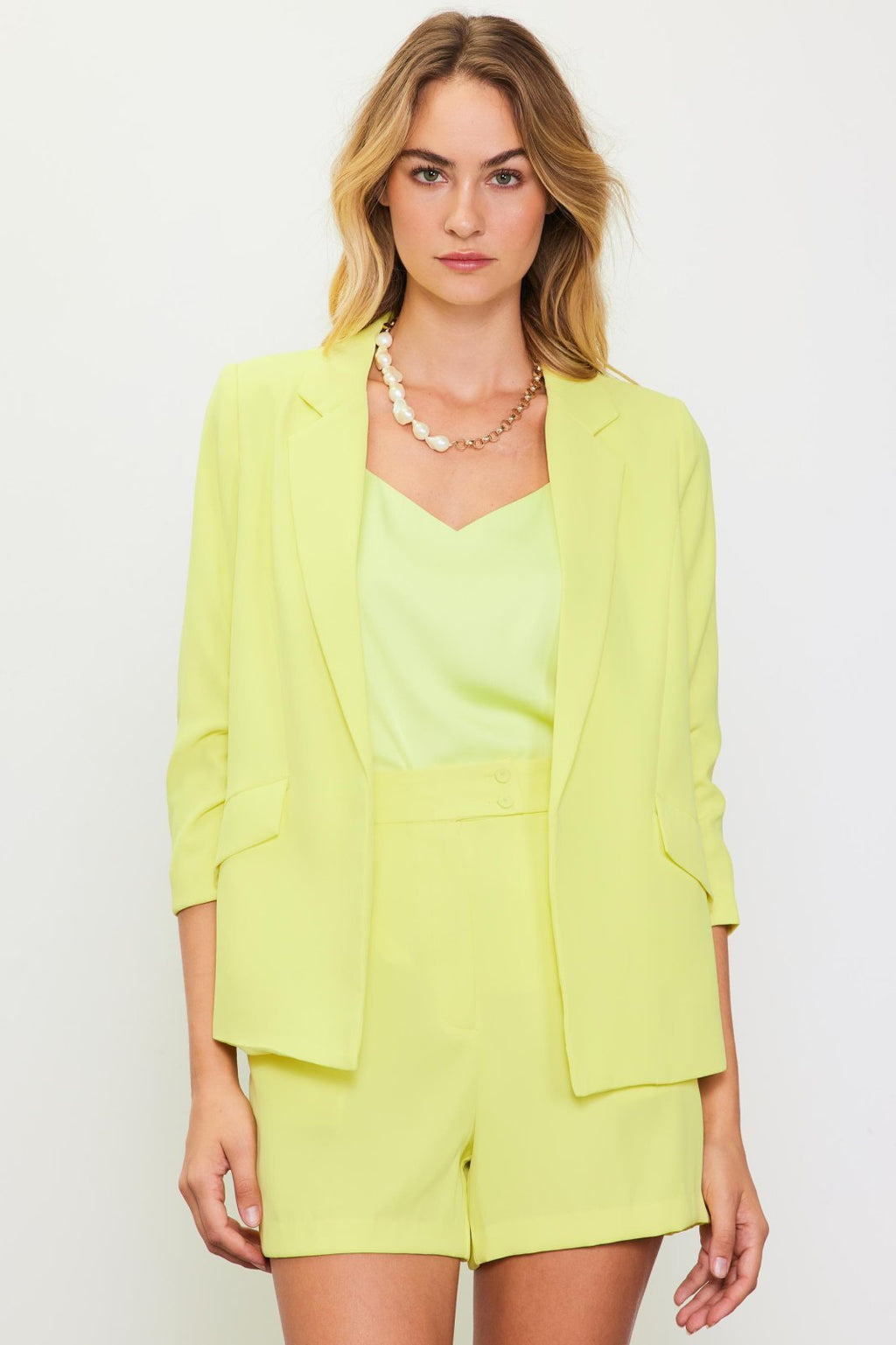 LEMON LIME TAILORED SHORTS from Raggdoll Boutique in trendy coastal style, perfect for summer outfits Texas.