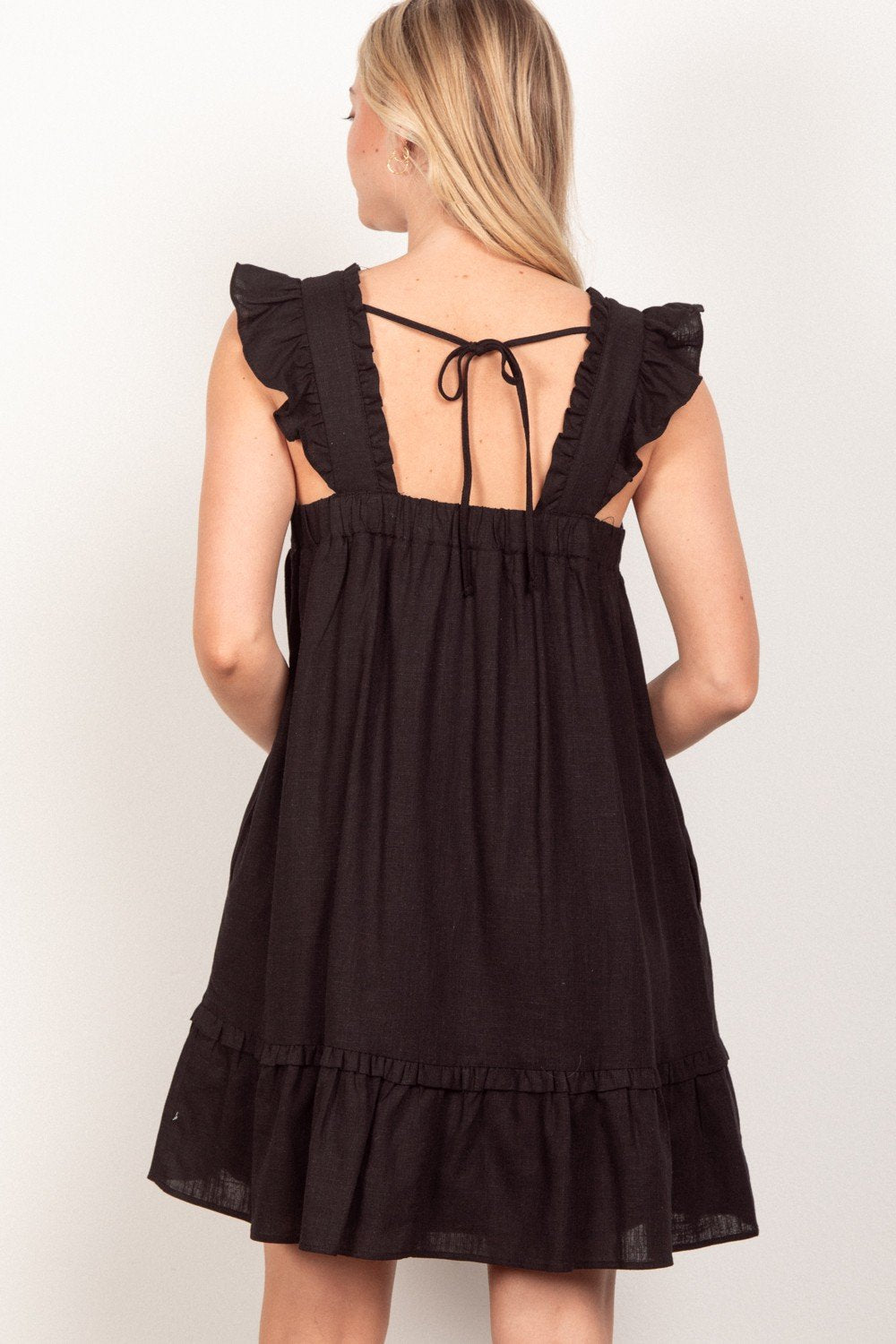 Maddie Dress in Black from Raggdoll Boutique, perfect for summer outfits Texas and coastal fashion.