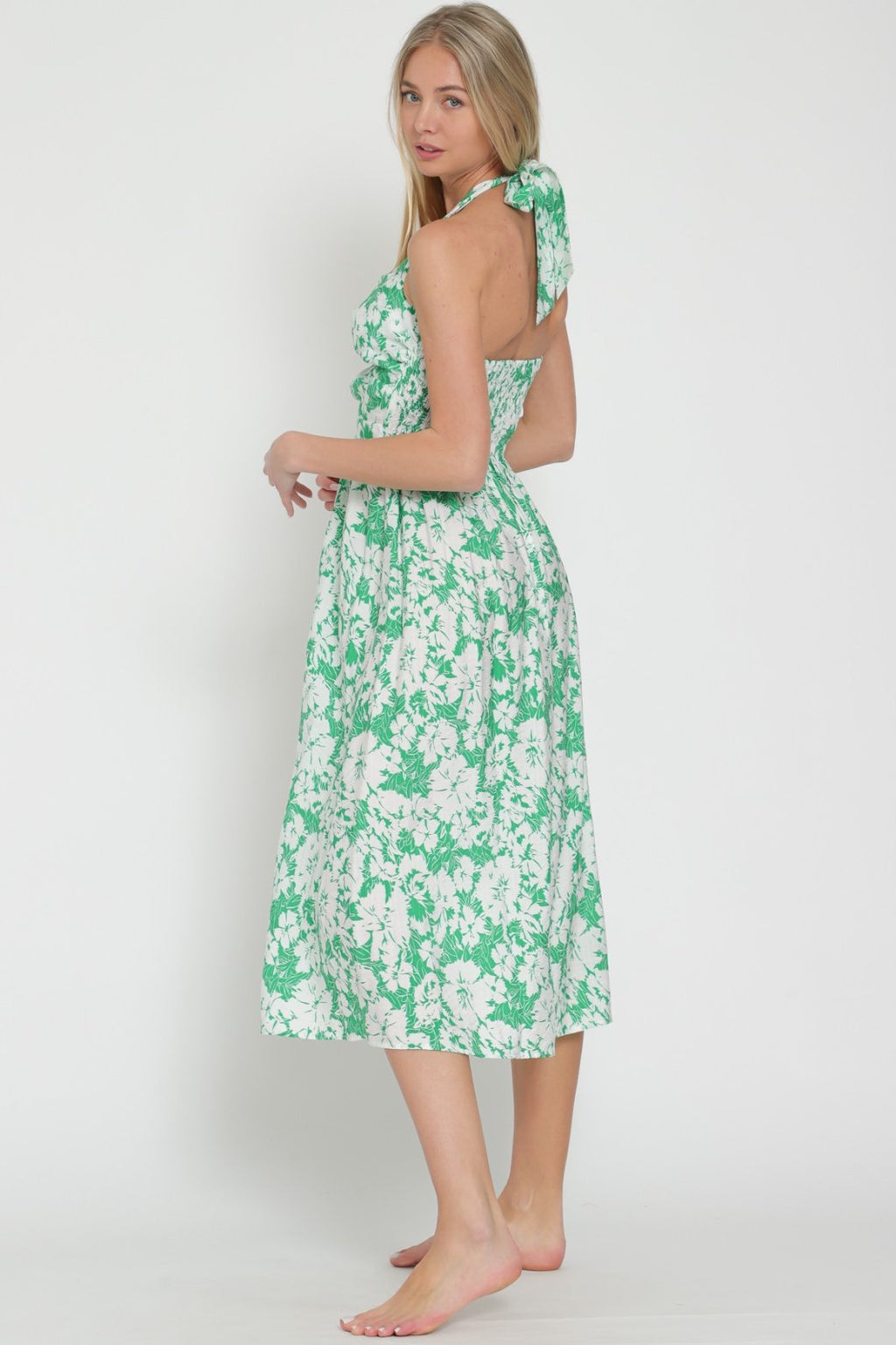 Debbie Dress from Raggdoll Boutique, showcasing trendy coastal style with floral design, perfect for summer outfits Texas.