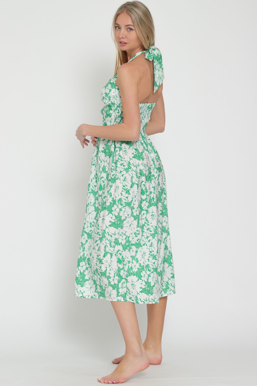 Debbie Dress from Raggdoll Boutique, showcasing trendy coastal style with floral design, perfect for summer outfits Texas.