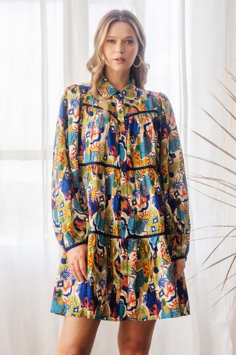 Poppy Baby Doll Shirt Dress from Port Aransas boutique, perfect for coastal vacation, curated women's fashion.