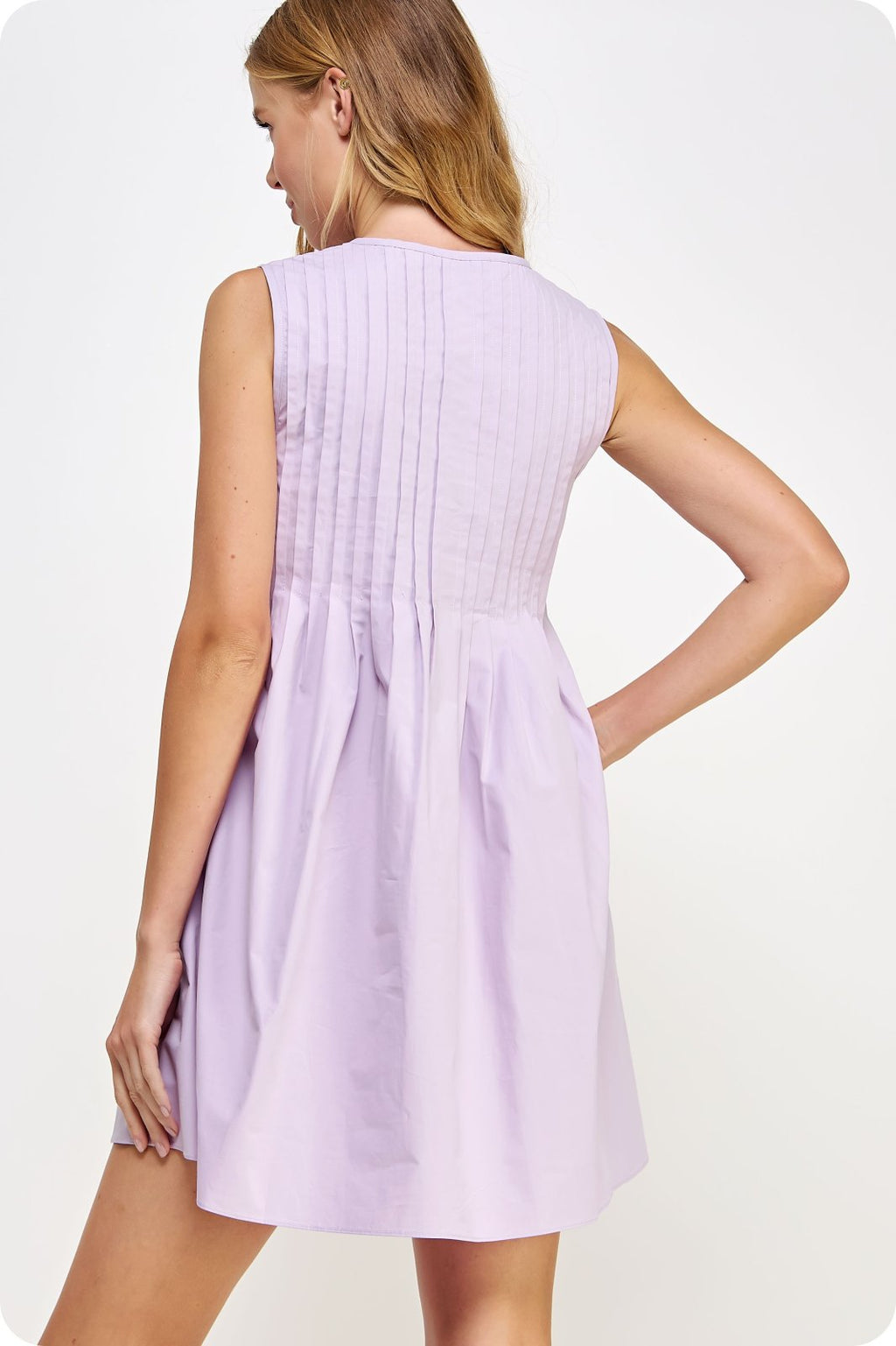 Lilla Dress from Raggdoll Boutique showcases pintuck tie detail in trendy coastal style, perfect for summer outfits Texas.