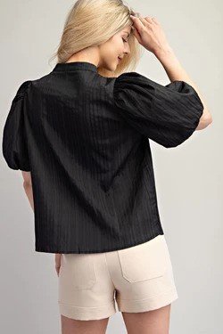 Hope Top in Black worn with shorts, a stylish option from Raggdoll Boutique for summer outfits Texas.