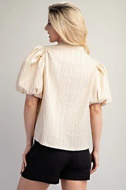 Hope Top in Cream showcased from the back, perfect for boutique fashion and summer outfits Texas.