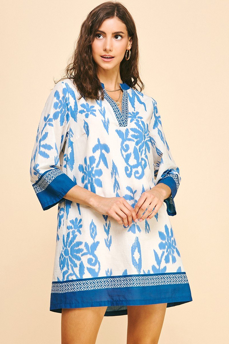 Natalia Dress - 100% cotton beach dress from a Port Aransas boutique, perfect for tropical vacations and curvy plus size fashion.