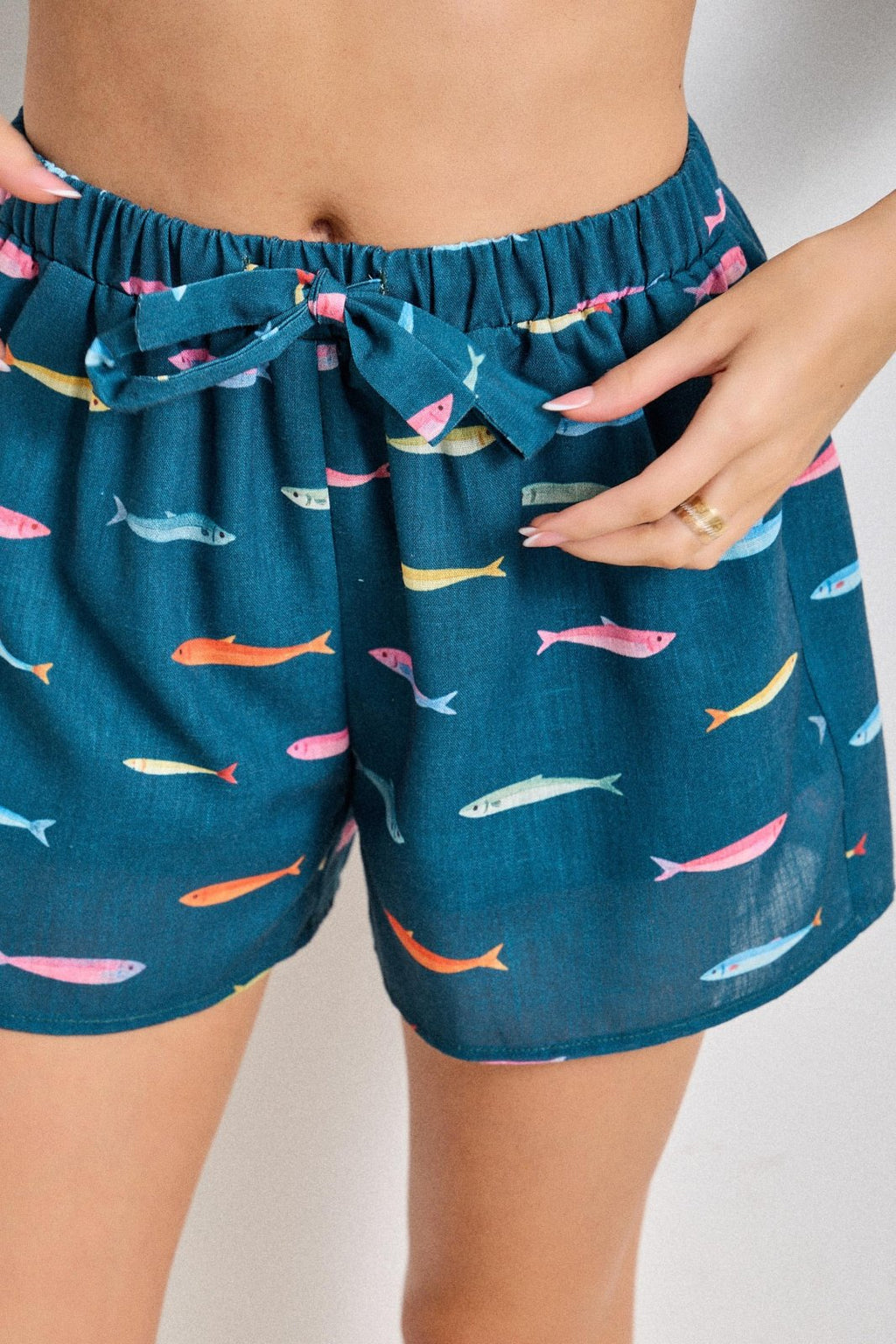 "Fishy" Shorts in Teal
