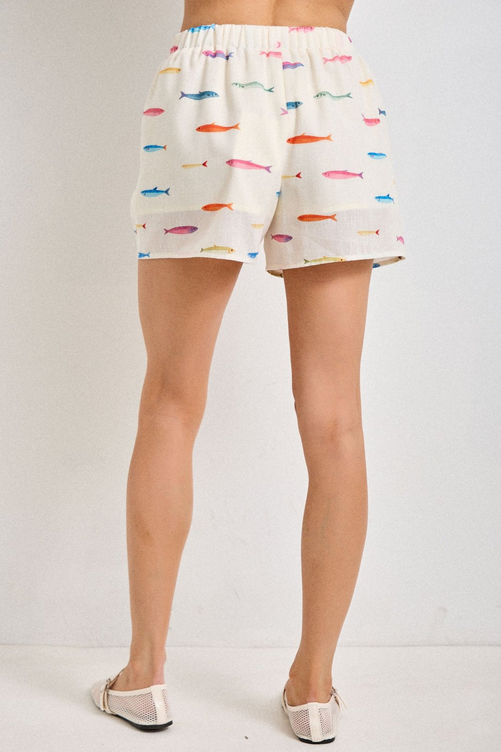 "Fishy" Shorts in Cream