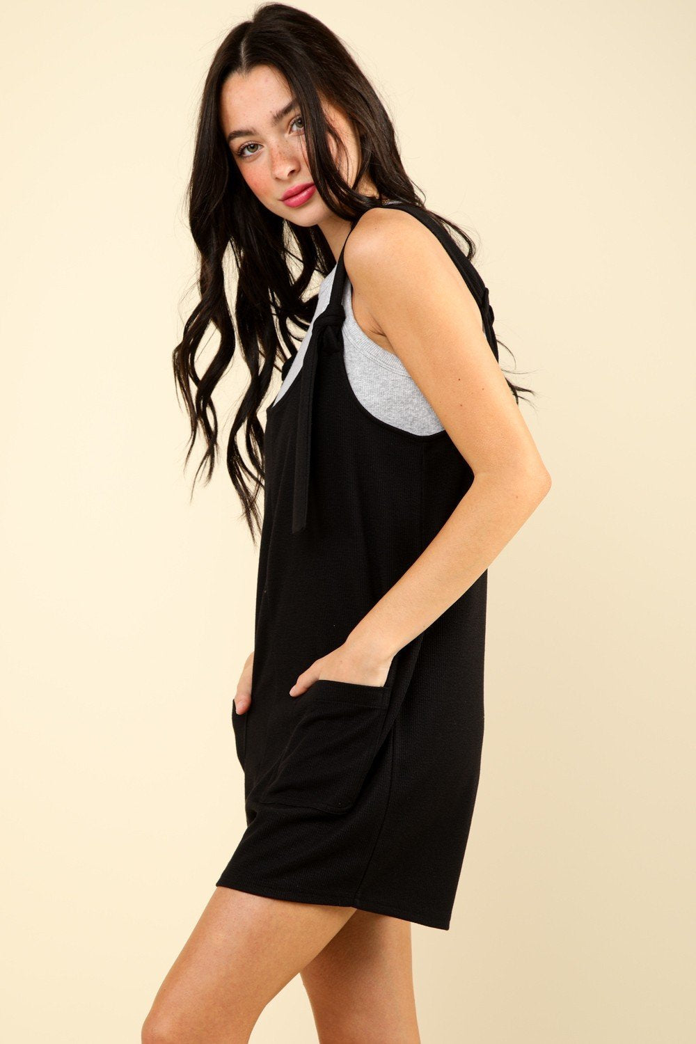 Riley Romper (BLACK) from Raggdoll Boutique, perfect for trendy coastal style and vacation wardrobe.