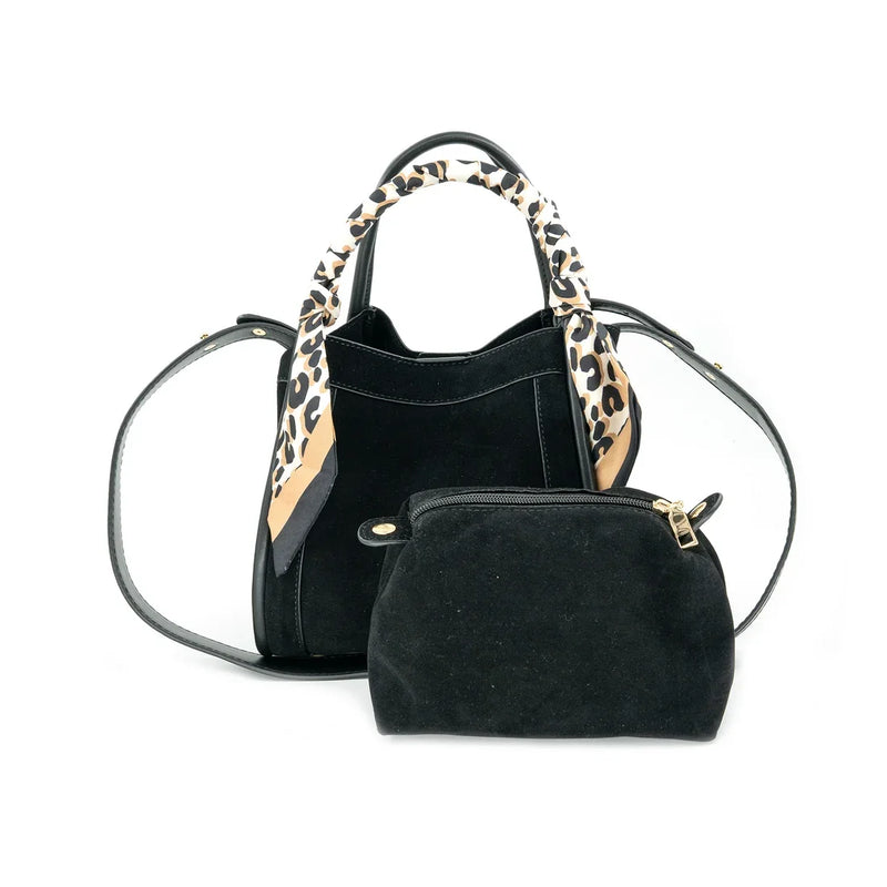 Gianna Suede Bag -Black