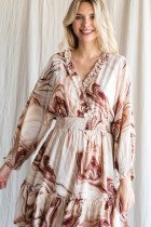 SWEET SWIRL PRINT DRESS WITH RUFFLE TRIM from Raggdoll Boutique, perfect for coastal fashion and summer outfits.