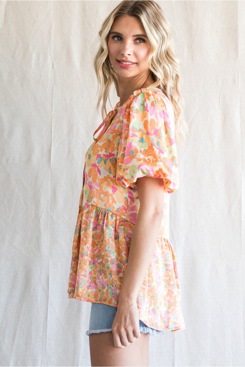 PINK, YELLOW AND TURQUOISE TOP from Raggdoll Boutique, perfect for trendy coastal style and summer outfits Texas.