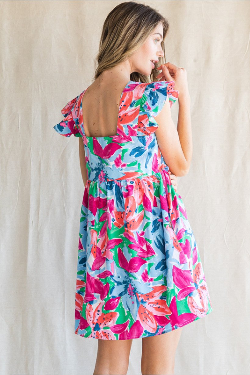 BOLD BLOOMS DRESS from Raggdoll Boutique, ideal for trendy coastal style and summer outfits Texas.