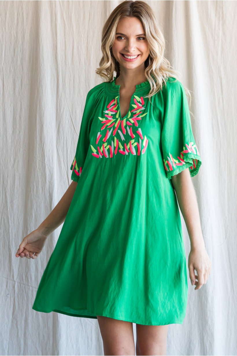 IN THE TROPICS DRESS showcased at Raggdoll Boutique, perfect for summer outfits Texas and coastal fashion.