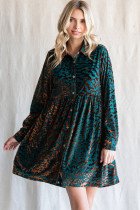 PLUS VELVET TEAL LEOPARD DRESS from Raggdoll Boutique, perfect for trendy coastal style and summer outfits in Texas.